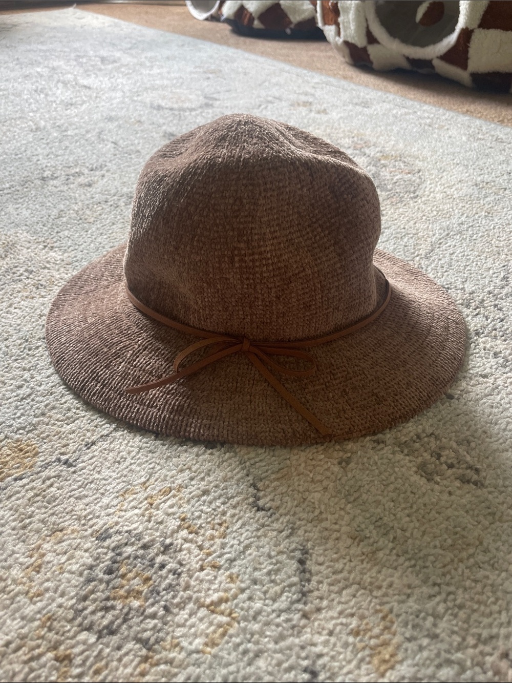 Women’s Brown velvet Fedora Hat with Bow